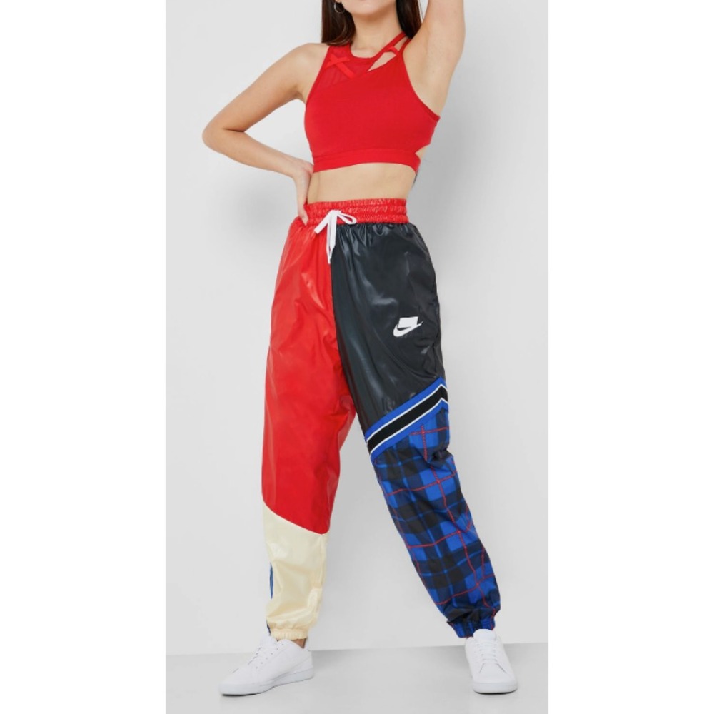 Nike Sportswear NSW Women's Woven Checked Trousers Spans Both‎ Past & Present M